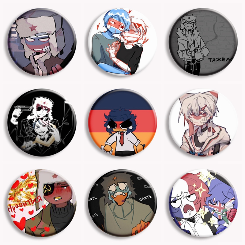 Pin Button Badge - Countryhuman Fan Art Button Pin Grappige