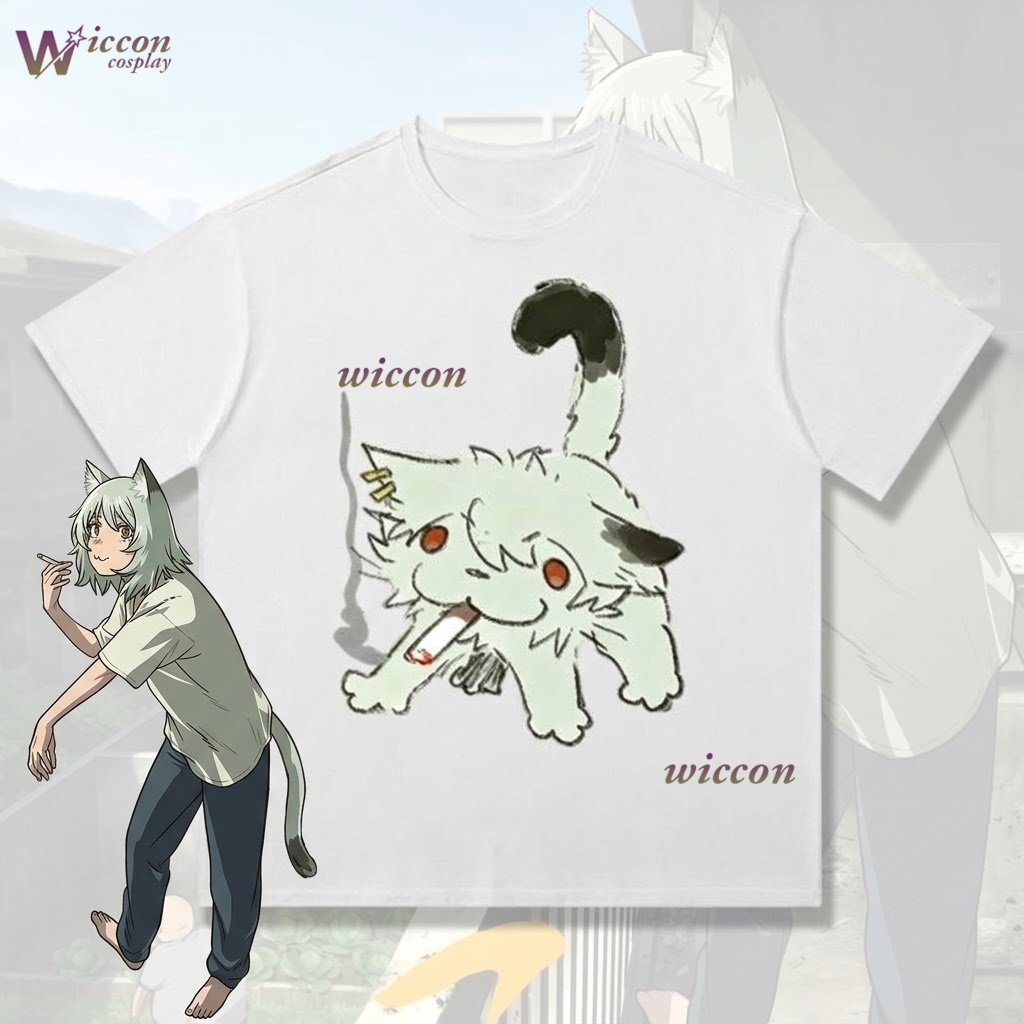 Anime Merchandise T Shirt - YesOk Chainsmoker Cat Yaniko Satou Leuke