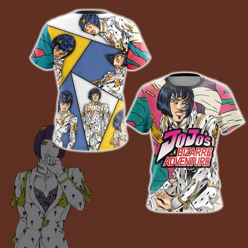 Anime Merchandise T Shirt - 2026 Nieuw JOJO Golden Wind Bruno