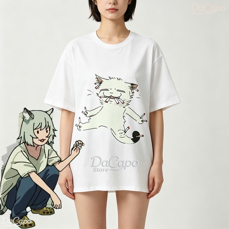 Chainsmoker Cat Yaniko Satou L - Anime Merchandise T Shirt recensie en prijs